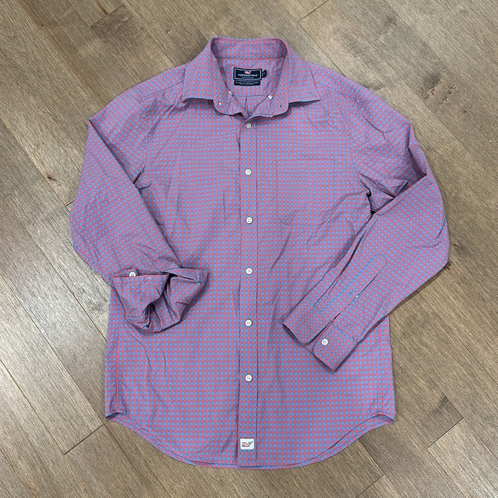 Men's Vineyard Vines gingham performance button down